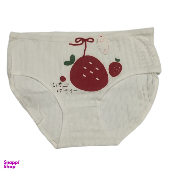 شورت زنانه طرح Strawberry رنگ سفید مدل N1