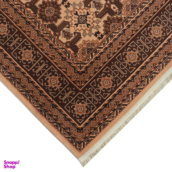 فرش ماشینی بزرگمهر طرح بلوچی کد 78001 رنگ زمینه قهوه‌ای