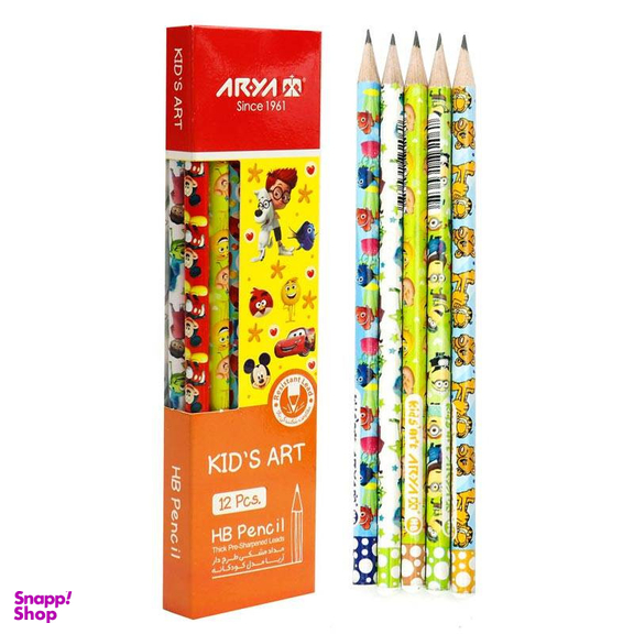 مداد مشکی آریا مدل 3047 بسته 12 عددی