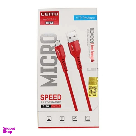 کابل تبدیل USB به MicroUSB لیتو مدل LD-43 طول 1 متر