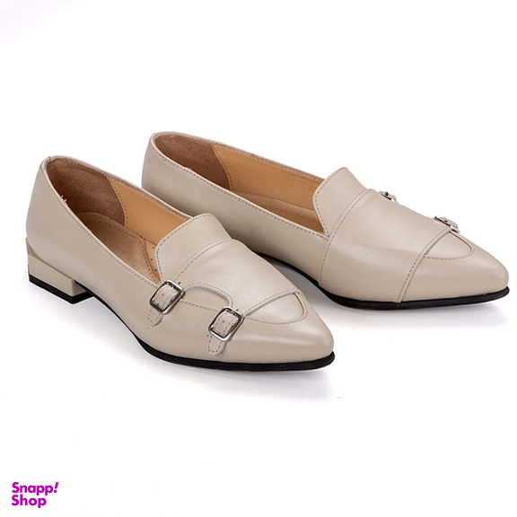 کفش روزمره زنانه چرم کاکتوس ws1038 مدل رنگ کرم