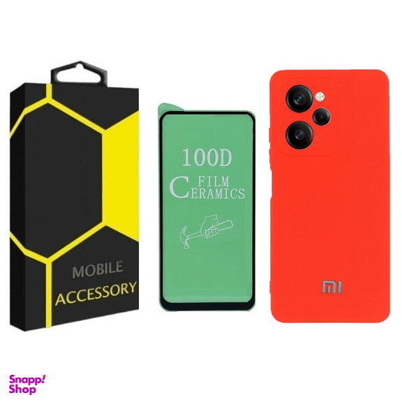 کاور گوشی موبایل مدل سیلیکونی مناسب شیائومی Poco X5 Pro به همراه محافظ نمایش