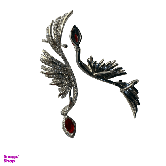 گوشواره نقره 925 عیار زنانه طرح نگین قرمز کد koro 2022
