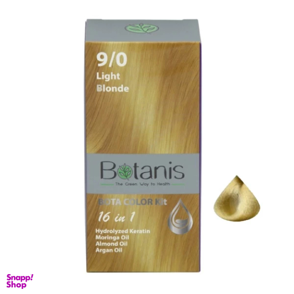 کیت رنگ مو بوتانیس شماره 9/0 رنگ بلوند روشن حجم 60 میلی لیتر