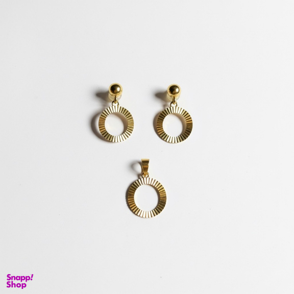 نیم ست طلا 18 عیار زنانه مدل بیضی