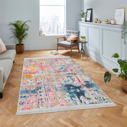 فرش ماشینی چاپی بدون تار و پود هانوکس مدل بوم رنگ کد HAM.187.01