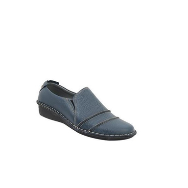 کفش چرم طبیعی زنانه شیفر کد 5f01a500103 رنگ سرمه ای