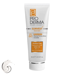 کرم ضد آفتاب و مرطوب کننده پرودرما مدل SPF60 حجم 40 میلی لیتر