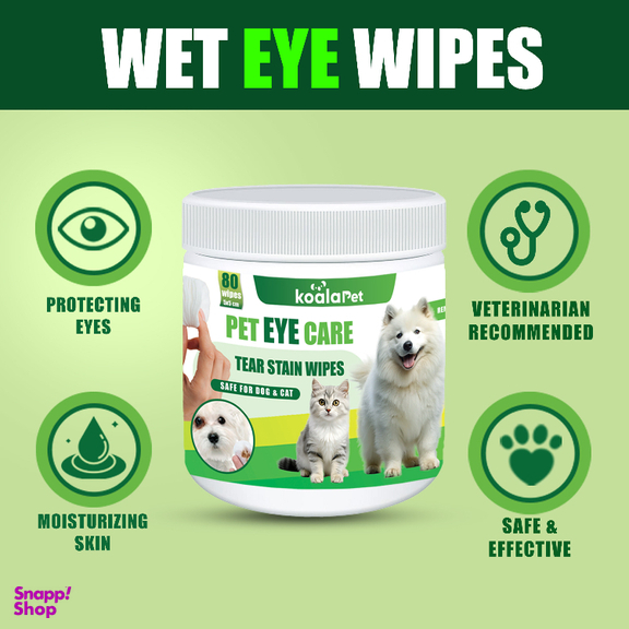 ستمال مرطوب سگ و گربه مخصوص اطراف چشم کوالاپت مدل Eye Wipes01 بسته 80 عددی