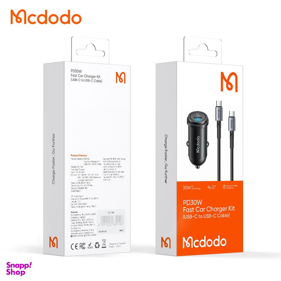 شارژر فندکی مک دودو مدل CC-7493 به همراه کابل Type-C