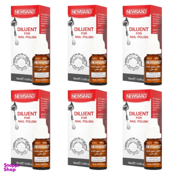 محلول رقیق کننده لاک ناخن نیوساد مدل DILUENT2 حجم 18 میلی لیتر مجموعه 6 عددی