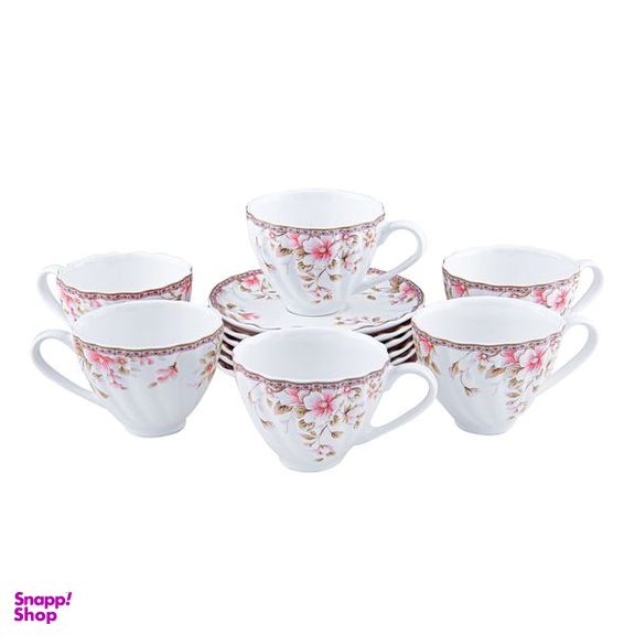 ست فنجان و نعلبکی 12 پارچه گلد کیش مدل سوئیتی کد GK701108