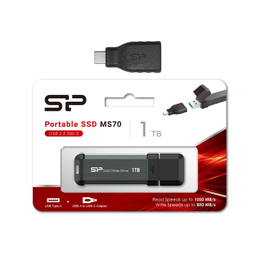 اس اس دی اکسترنال سیلیکون پاور مدل MS70 ظرفیت یک ترابایت به همراه تبدیل USB به Type-C
