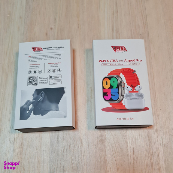 ساعت هوشمند ورنا مدل W49 Ultra with airpod pro به همراه هندزفری بیسیم