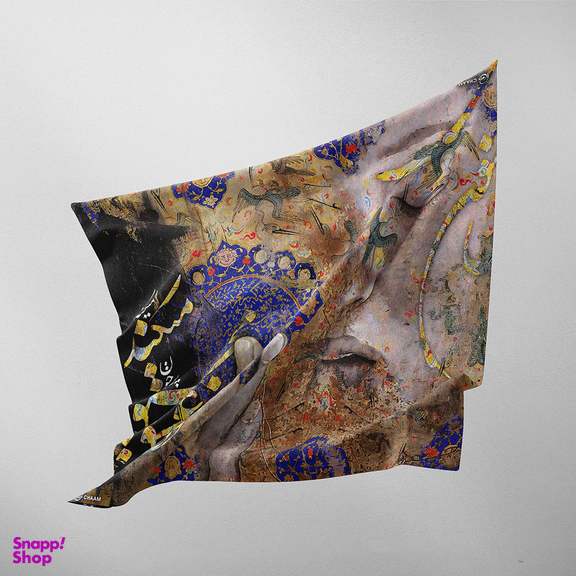 روسری زنانه چارگوش طرح هر کسی از ظن خود شد یار من طرح 2222