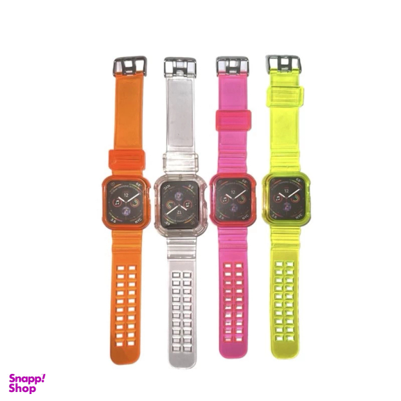 قاب و بند ساعت هوشمند جی شاک مدل پاستیلی رنگی مناسب اپل Watch 45 mm