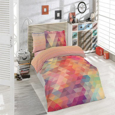 لحاف یک نفره 5 تکه مدل رنگین کمان 2 کد 16010