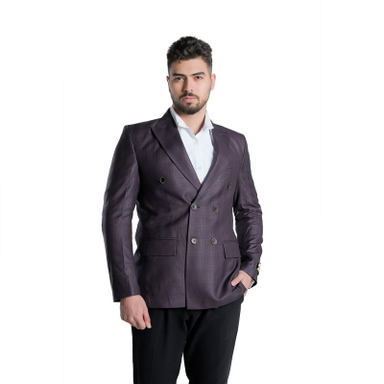 کت تک مردانه مدل چهارخانه شکوه دبل برس 5-5