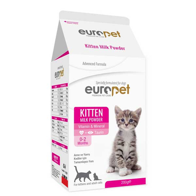 شیر خشک بچه گربه یوروپت مدل Kitten Milk Powde وزن 200 گرم