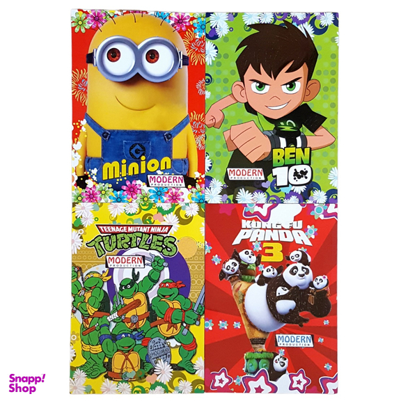 دفتر مشق 50 برگ مدرن مدل فانتزی انیمیشن کد 02 مجموعه 4 عددی