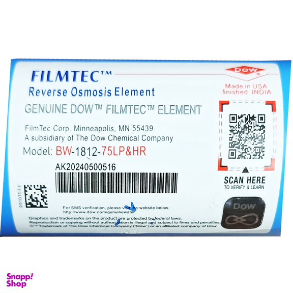 فیلتر ممبران فیلمتک مدل bw60-75 filmtec تورای فیلم کد 75