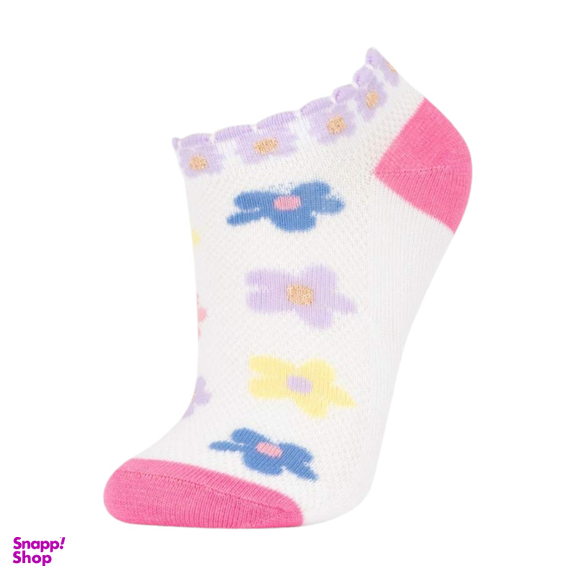 جوراب زنانه دفکتو مدل آنتی باکتریال Flowers بسته 5 عددی
