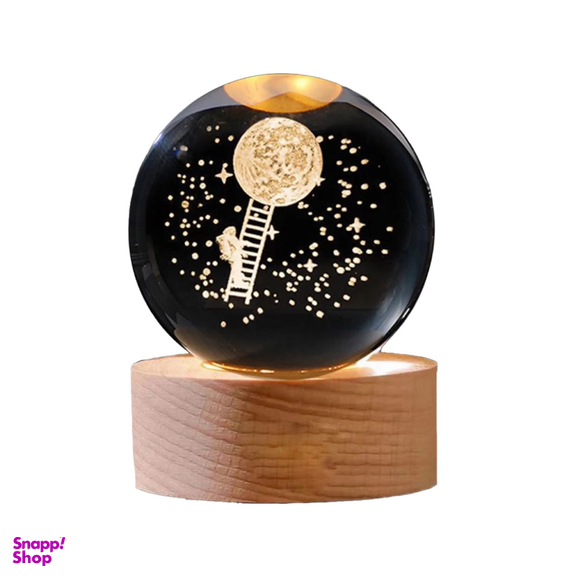 چراغ خواب مدل گوی کریستال طرح فضانورد و کره ماه کد 434 سایز 2