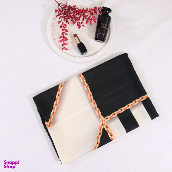 روسری زنانه آنالیا مدل ابریشم دست دوز طرح زنجیری کلاسیک کد ana-2821