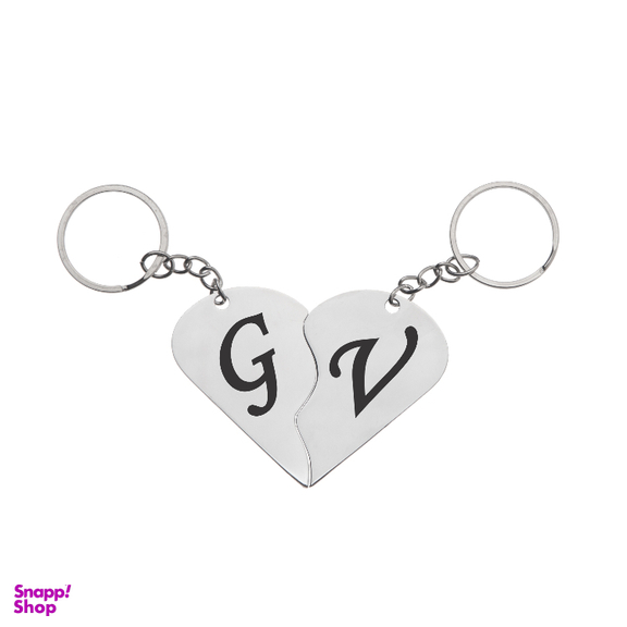 جاکلیدی گیلواره زراوشان مدل قلب دو تکه حرف G V