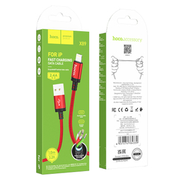 کابل دیتا USB به Lightning هوکو مدل X89 طول 1 متر
