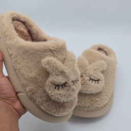 دمپایی حوله ای مدل خرگوشی کد 677765 رنگ نسکافه ای