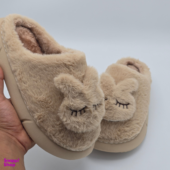 دمپایی حوله ای مدل خرگوشی کد 677765 رنگ نسکافه ای