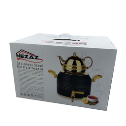 ست کتری و قوری نزاز مدل قالب ترک رنگی