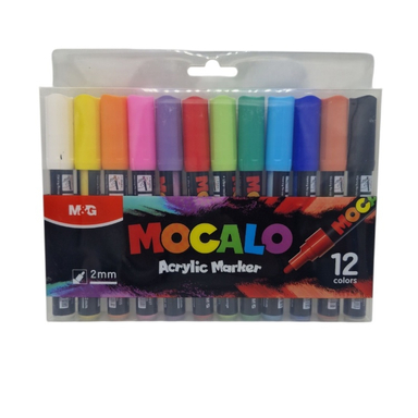 ماژیک اکرلیک 12 رنگ ام اند جی مدل AP12 کد 12366