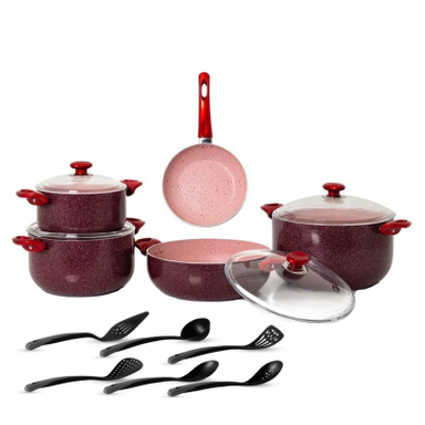 سرویس قابلمه و تابه گرانیت 15 پارچه لیدوما مدل آذی