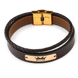 دستبند طلا ۱۸ عیار مردانه داریم طرح تاج