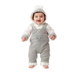 کاپشن نوزاد طرح فیل کد 225 رنگ طوسی