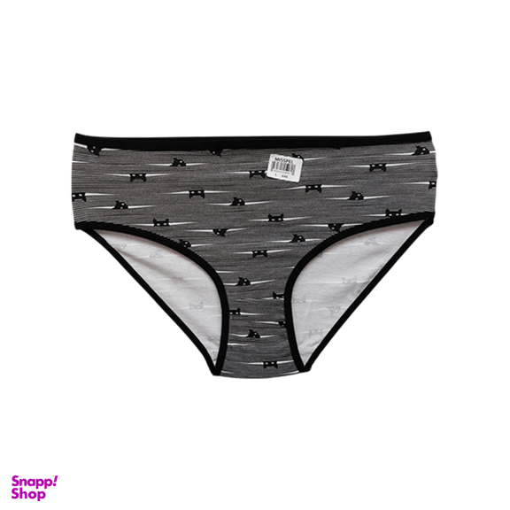 شورت زنانه میسپل طرح گربه کد B-1059-15 رنگ مشکی