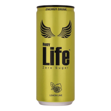 نوشیدنی انرژی زا بدون قند با طعم لیمو هپی لایف حجم 250 میلی لیتر
