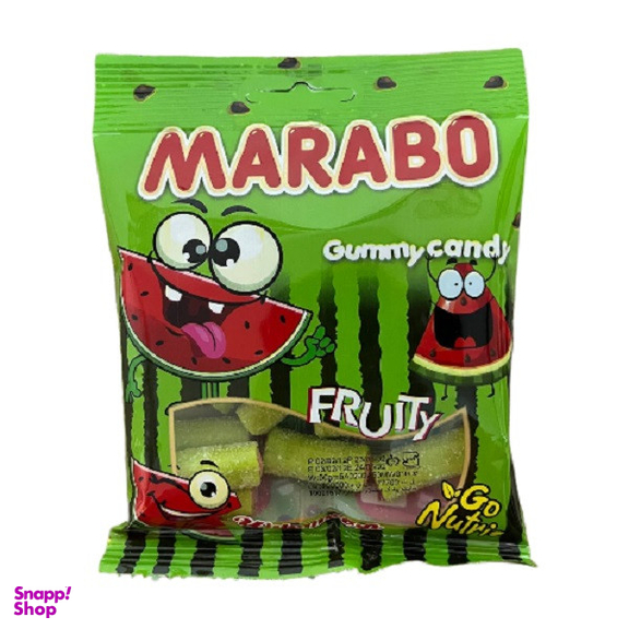 پاستیل لقمه ای هندوانه مارابو وزن 50 گرم بسته 12 عددی