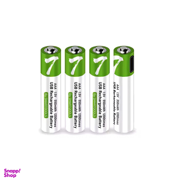 باتری نیم قلمی قابل شارژ اسمارتولز مدل یو اس بی AAAA بسته 4 عددی