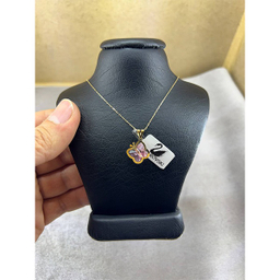 گردنبند طلا 18 عیار زنانه سواروسکی پروانه صورتی کد 454532