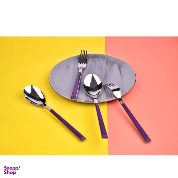 سرویس قاشق و چنگال 31 پارچه سی اند اس طرح چوبی