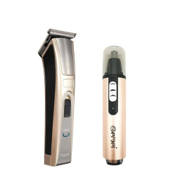 ماشین اصلاح موی صورت کیمی مدل KM-5017 به همراه موزن گوش و بینی و ابرو براون مدل BR-3007