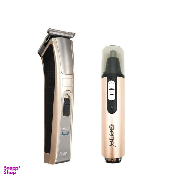 ماشین اصلاح موی صورت کیمی مدل KM-5017 به همراه موزن گوش و بینی و ابرو براون مدل BR-3007