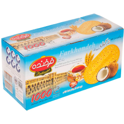 بیسکوییت نارگیلی فرخنده وزن 850 گرم