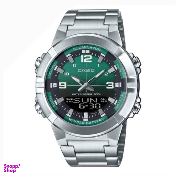 ساعت عقربه ای مردانه کاسیو کد AMW-870DA-3ADF رنگ سبز
