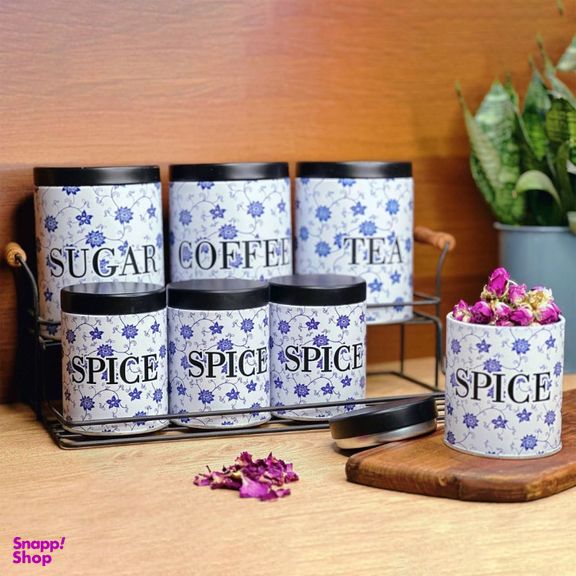 ست پاسماوری 7 پارچه طرح گل به همراه استند