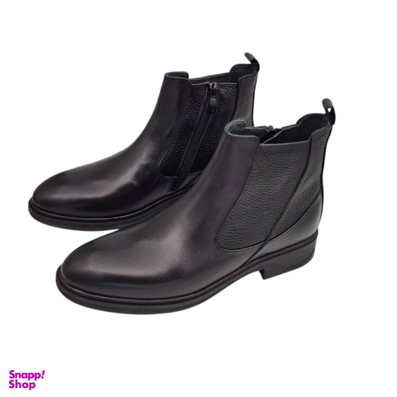 نیم بوت طبی مردانه چرم ریباری مدل Z11 رنگ مشکی