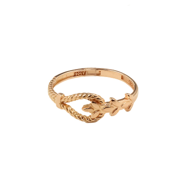 انگشتر طلا 18 عیار زنانه طلاجات مدل مینیمال گل و طناب کد 1013 سایز 50